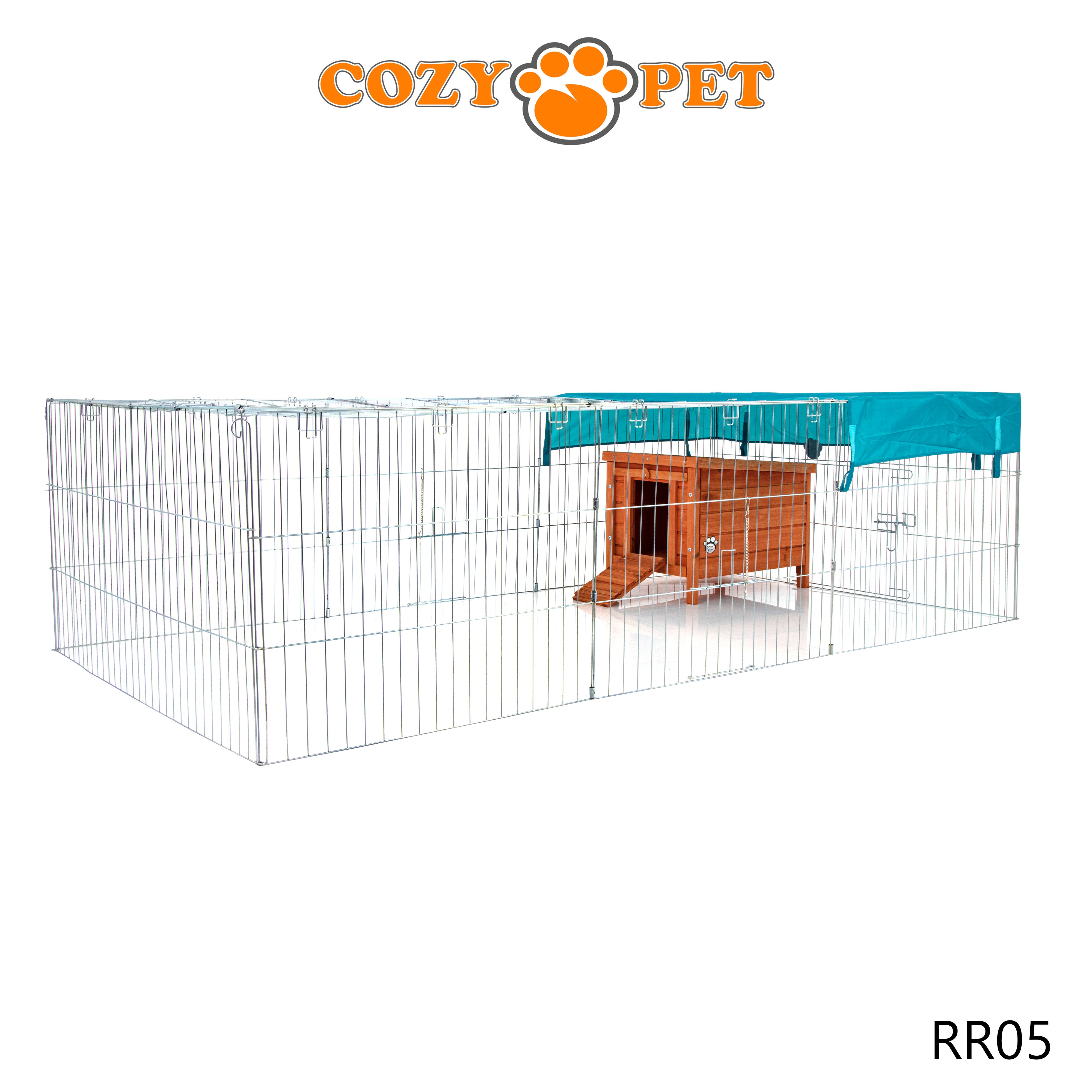 Rabbit Run 2.15m Long with Roof and Sunshade Galvanised Rectangular by