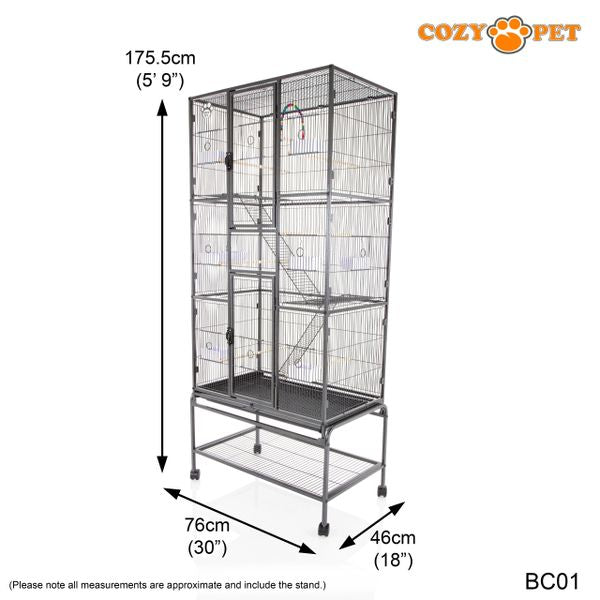 Bird Cage by Cozy Pet NEW Model 11mm Narrow Bar Spacing suitable for most small pet birds BC01