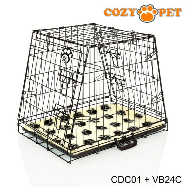 Car Dog Cage with Vet Bedding by Cozy Pet Travel Puppy Crate Pet Carrier Transport CDC01 + VB24C