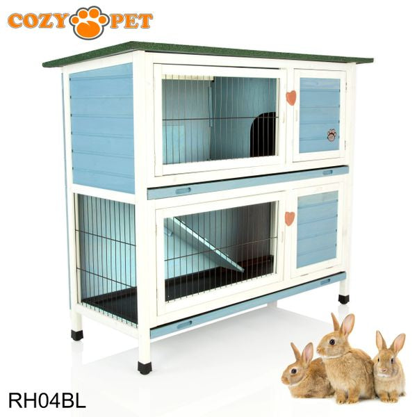 Rabbit Hutch 4ft by Cozy Pet - Blue - RH04BL