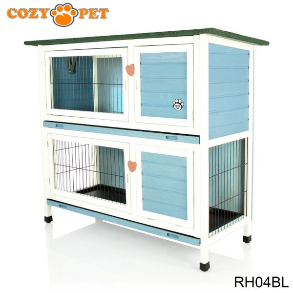 Rabbit Hutch 4ft by Cozy Pet - Blue - RH04BL