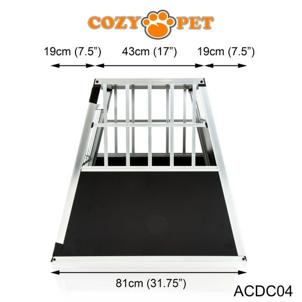 Aluminium Car Dog Cage by Cozy Pet Travel Puppy Crate Pet Carrier Transport ACDC04 - RET - Customer Return 45% Discount