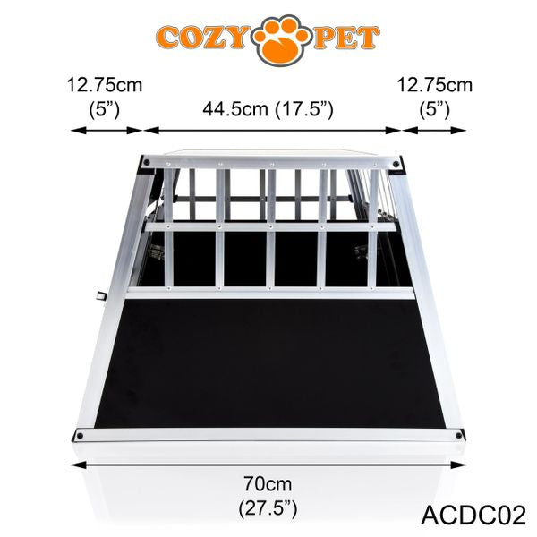 Aluminium Car Dog Cage by Cozy Pet Travel Puppy Crate Pet Carrier Transport ACDC02 - RET - Customer Return 45% Discount.