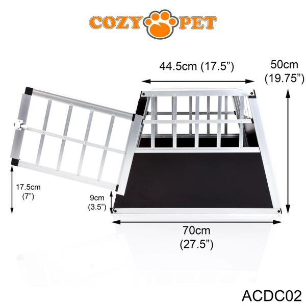 Aluminium Car Dog Cage by Cozy Pet Travel Puppy Crate Pet Carrier Transport ACDC02 - RET - Customer Return 45% Discount.