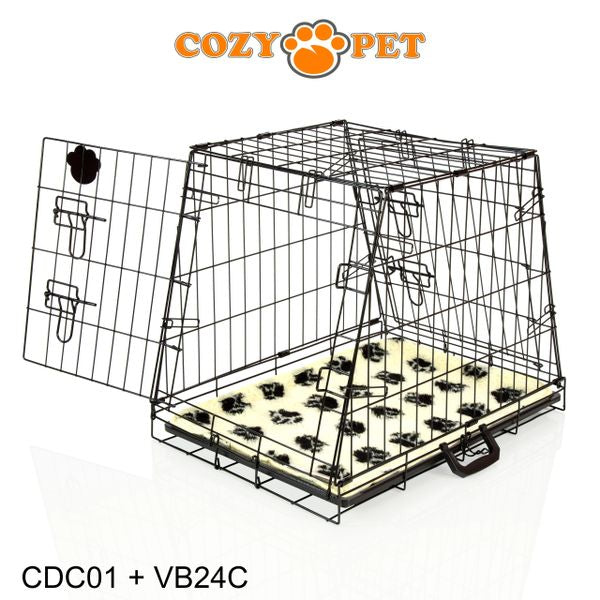 Car Dog Cage with Vet Bedding by Cozy Pet Travel Puppy Crate Pet Carrier Transport CDC01 + VB24C