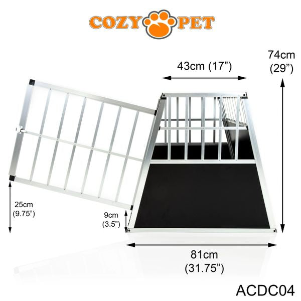 Aluminium Car Dog Cage by Cozy Pet Travel Puppy Crate Pet Carrier Transport ACDC04 - RET - Customer Return 45% Discount