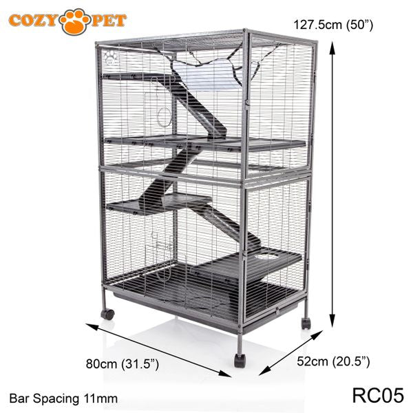 Rodent Cage by Cozy Pet 11mm Narrow Bar Spacing for Rat, Chinchilla, Degu, Ferret Model RC05