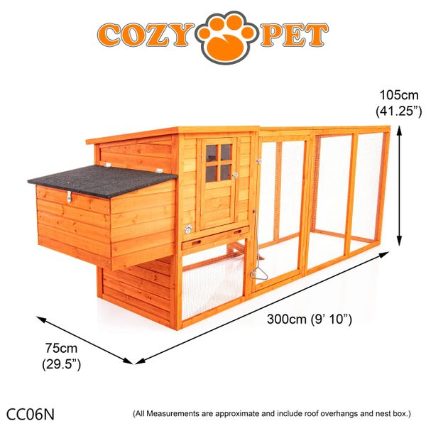 Chicken Coop Poultry Run by Cozy Pet Rabbit Hutch Model CC06-N