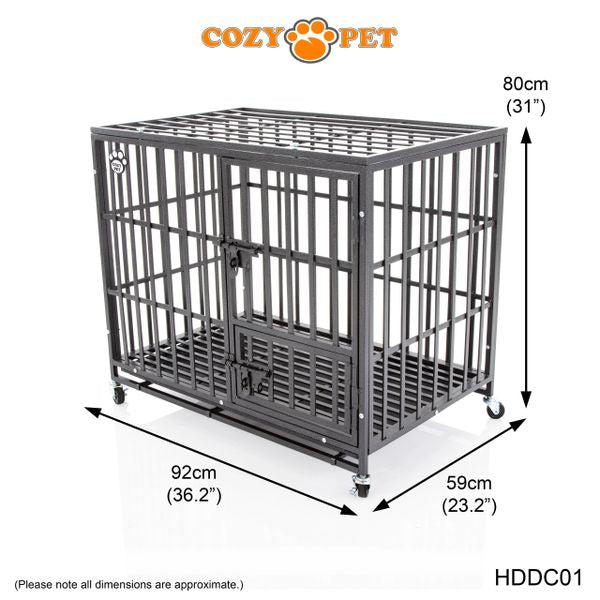 Heavy Duty Dog Cage 36" M By Cozy Pet Steel Crate Vet Groomers Commercial Use Kennel HDDC01