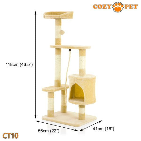 Cat Tree by Cozy Pet Deluxe Multi Level Cat Tree in Beige - CT10-Beige