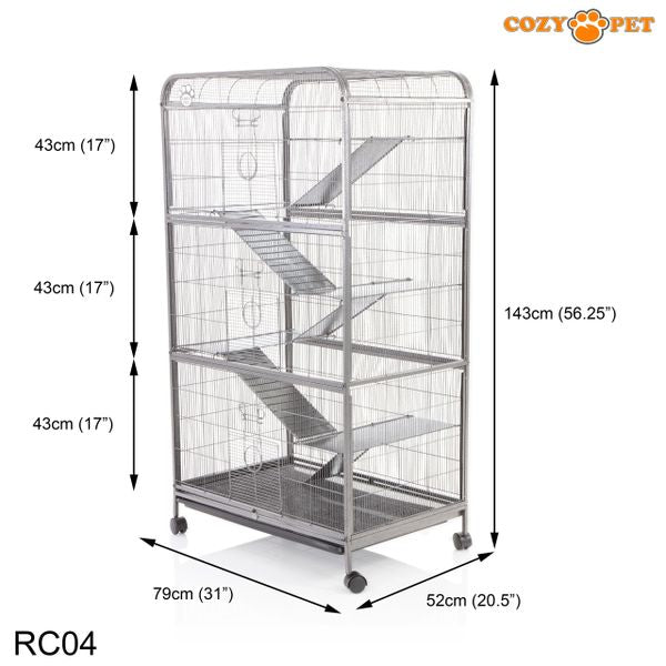 Rodent Cage for Rat, Chinchilla, Degu, Ferret by Cozy Pet Narrow Bar Spacing Model RC04 - RET - Customer Return 35% Discount.