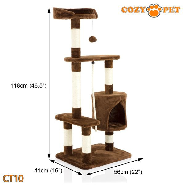 Cat Tree by Cozy Pet Deluxe Multi Level Cat Tree in Chocolate - CT10-Choc