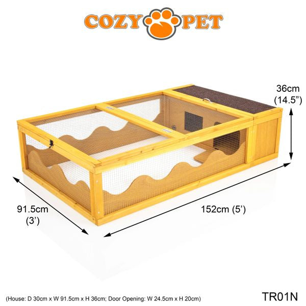 Tortoise Run by Cozy Pet Guinea Pig, Hedgehog, Rabbit Run - Natural - TR01N