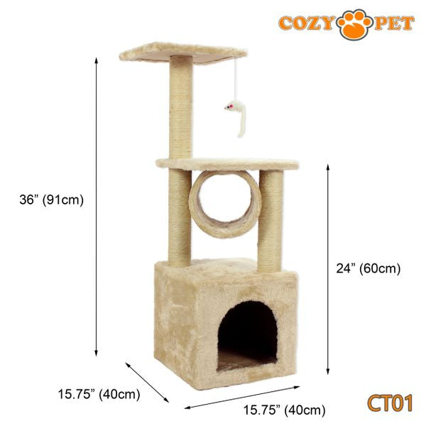 Cat Tree by Cozy Pet Deluxe Multi Level Cat Tree - CT01 - Beige