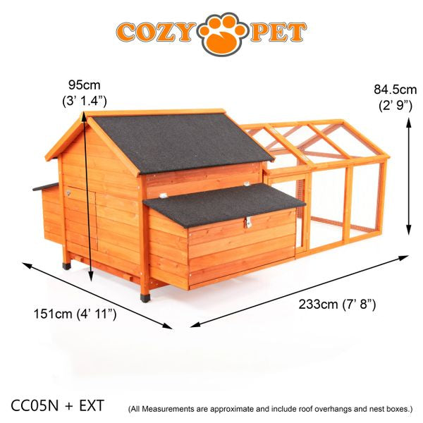 Chicken Coop with Extension Hen House Poultry Run Model CC05N + CC05N-Ext