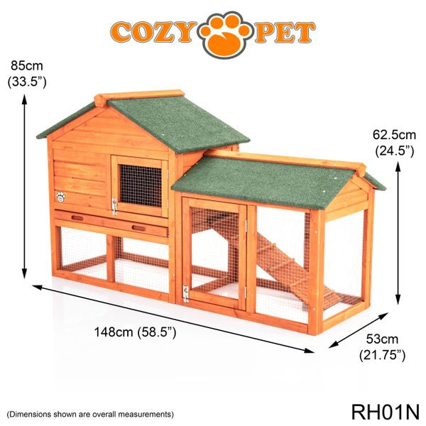 Rabbit Hutch by Cozy Pet - Natural 148cm with Cover Model - RH01N + RH01C