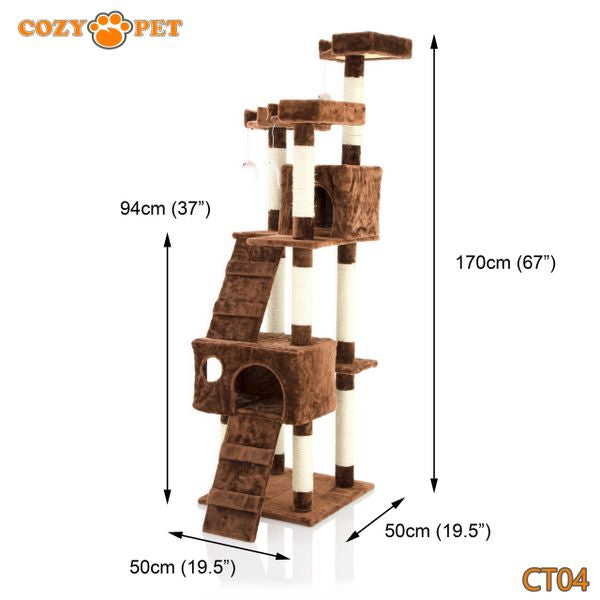 Cat Tree by Cozy Pet Large Deluxe Multi Level Cat Tree - CT04-Choc