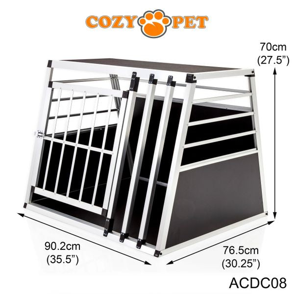 Aluminium Car Dog Cage by Cozy Pet Travel Puppy Crate Pet Carrier Transport NEW ACDC08 - RET - Customer Return 45% Discount.