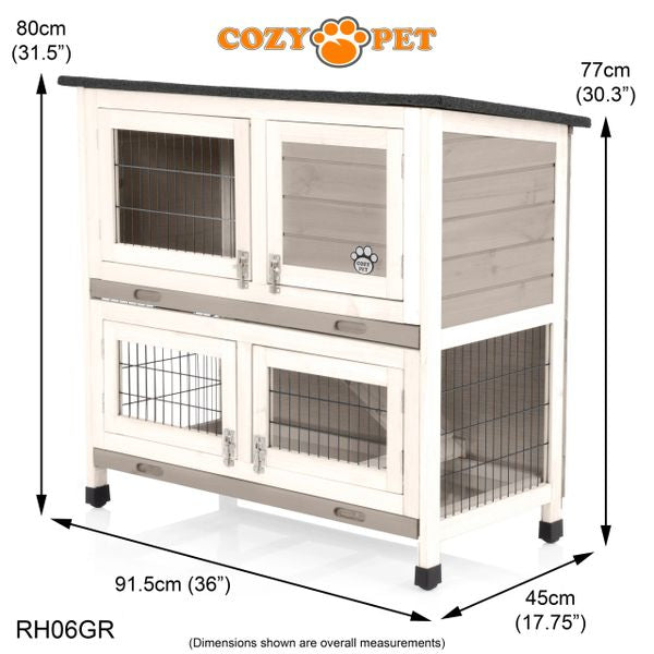 Rabbit Hutch 3ft by Cozy Pet - Grey - RH06GR