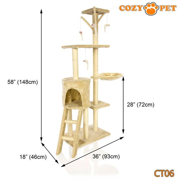 Cat Tree by Cozy Pet Deluxe Multi Level Cat Tree - CT06-Beige