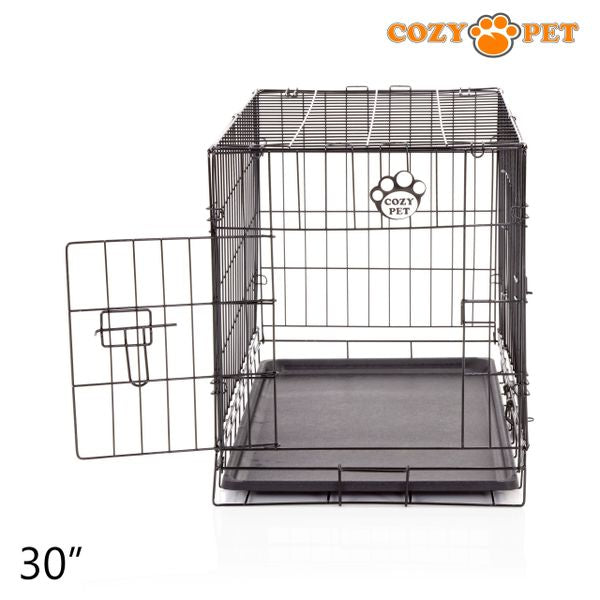 30" Cozy Pet Dog Cage in Black with ABS Tray - DCP30B - Customer Return 35% Discount.