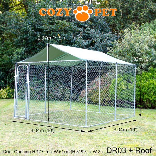 Dog Run by Cozy Pet with Roof 10ft x 10ft Model DR03 + Roof