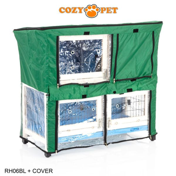 Rabbit Hutch 3ft with Cover by Cozy Pet - Blue - RH06BL + RH06C