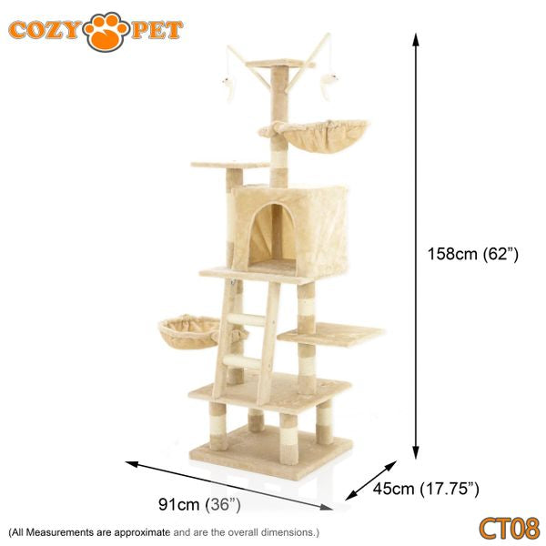 Cat Tree by Cozy Pet Deluxe Multi Level Cat Tree Model CT08-Beige