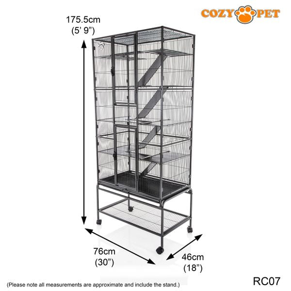 Rodent Cage by Cozy Pet 11mm Narrow Bar Spacing for Rat, Chinchilla, Degu, Ferret Model RC07