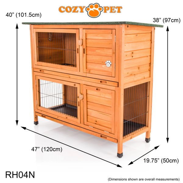 Rabbit Hutch 4ft by Cozy Pet - Natural - RH04N