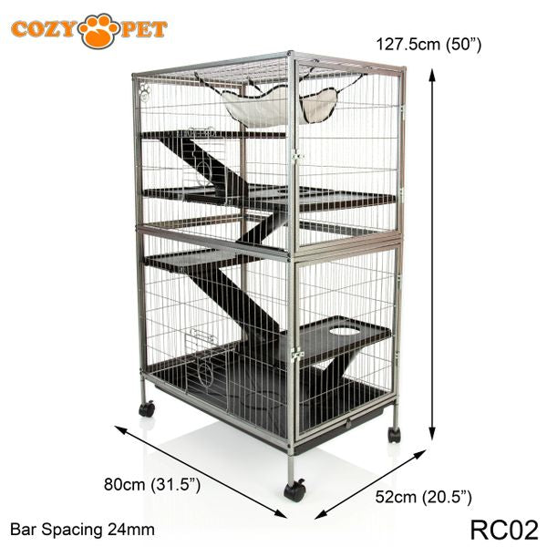 Rodent Cage for Rat, Chinchilla, Degu, Ferret by Cozy Pet Model RC02 - Customer Return 35% Discount.