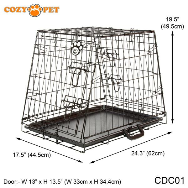 Car Dog Cage with Vet Bedding by Cozy Pet Travel Puppy Crate Pet Carrier Transport CDC01 + VB24C