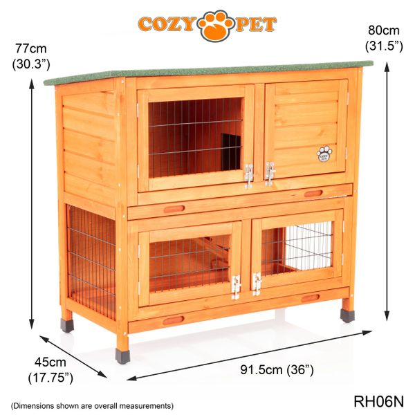 Rabbit Hutch 3ft by Cozy Pet - Natural - RH06N