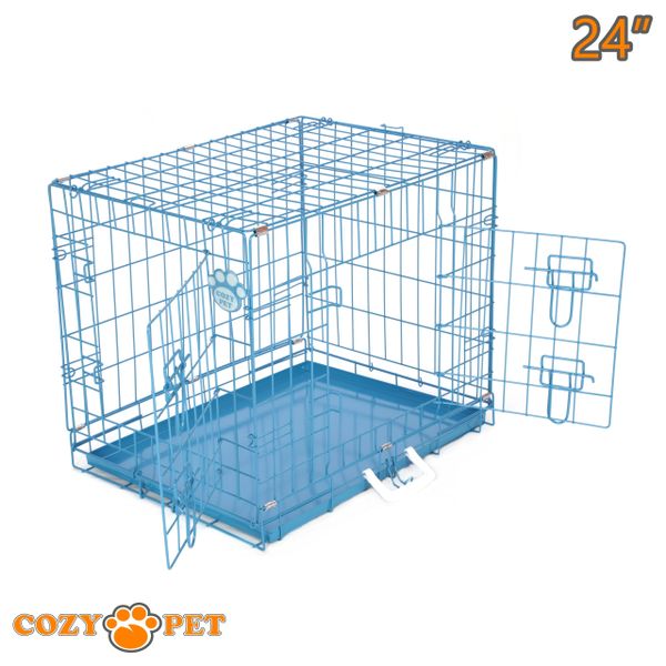 24" Cozy Pet Dog Cage in Blue DC24BL - Customer Return with 35% Discount