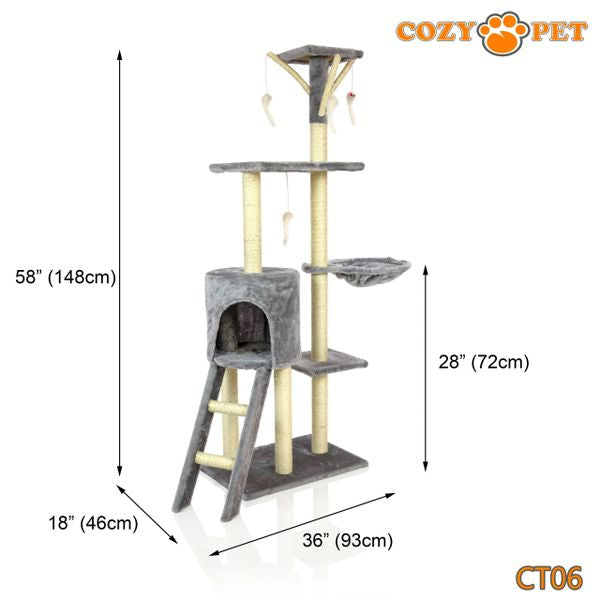 Cat Tree by Cozy Pet Deluxe Multi Level Cat Tree - CT06-Light Grey