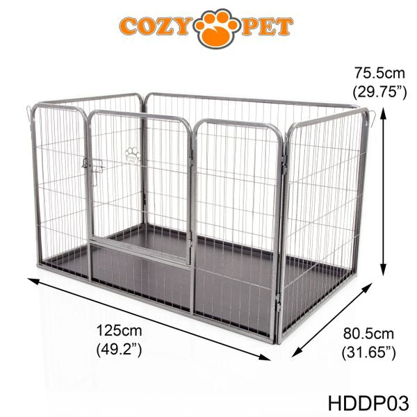 Heavy Duty Playpen with ABS Tray 75.5cm Tall by Cozy Pet Model HDDP03