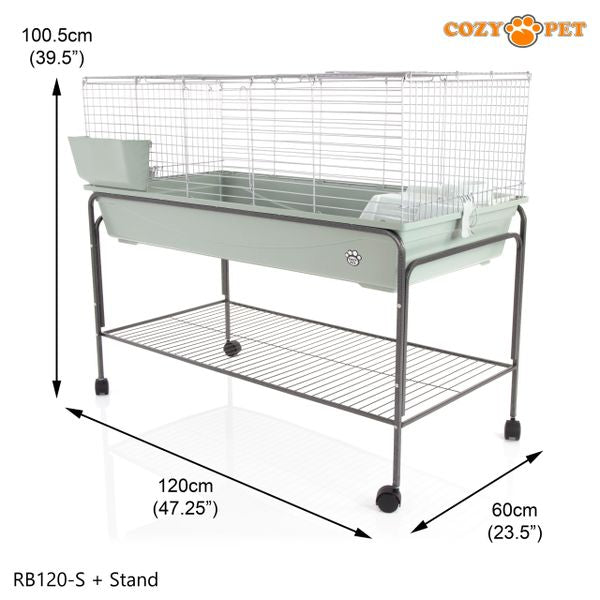 Rabbit Guinea Pig Indoor Cage with Stand by Cozy Pet 120cm for Rat, Chinchilla, Small Animals Hutch Model: RB120-S + RB120-ST