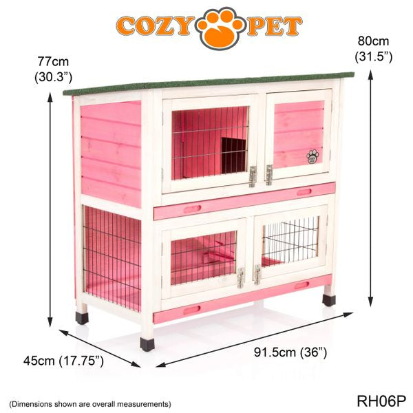 Rabbit Hutch 3ft by Cozy Pet - Pink - RH06P