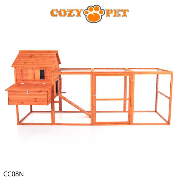 Chicken Coop with Run by Cozy Pet in Natural Wood Rabbit Hutch Model CC08N - Big Discount - B Grade Product