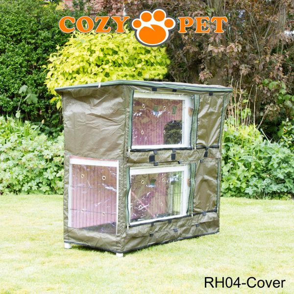 Rabbit Hutch 4ft by Cozy Pet with Cover - Pink - RH04P + RH04C