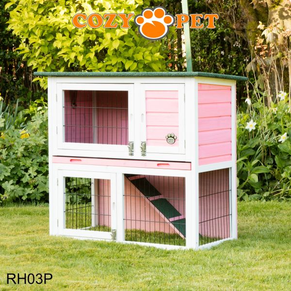 Rabbit Hutch 3ft by Cozy Pet - Pink - RH03P