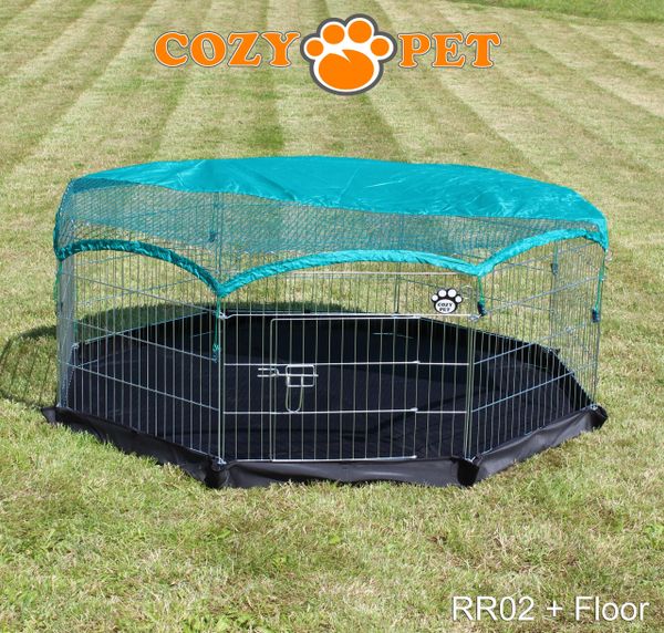 Rabbit Run 8 Panel Playpen with Sunshade and Floor by Cozy Pet RR02 + Floor