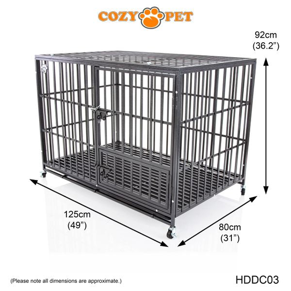 Heavy Duty Dog Cage 49" XL By Cozy Pet Steel Crate Vet Groomers Commercial Use Kennel HDDC03