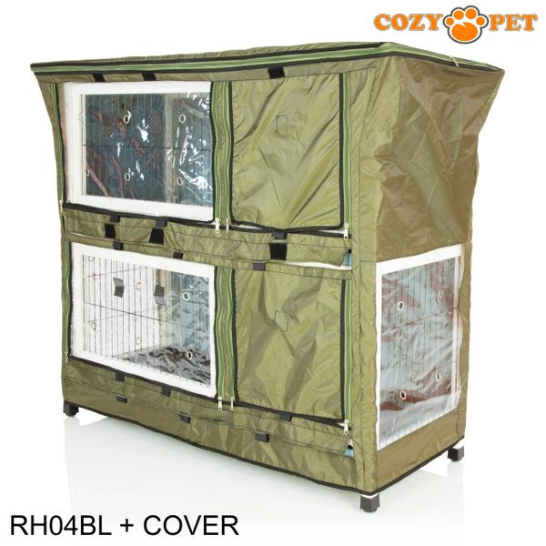 Rabbit Hutch 4ft by Cozy Pet with Cover - Blue - RH04BL + RH04C