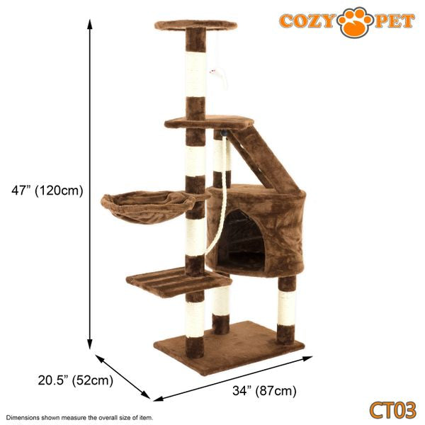 Cat Tree by Cozy Pet Deluxe Multi Level Cat Tree in Chocolate - CT03-Choc