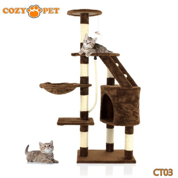 Cat Tree by Cozy Pet Deluxe Multi Level Cat Tree in Chocolate - CT03-Choc