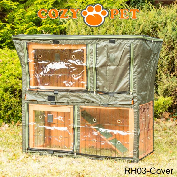 Rabbit Hutch 3ft by Cozy Pet with Cover - Grey - RH03GR + RH03C