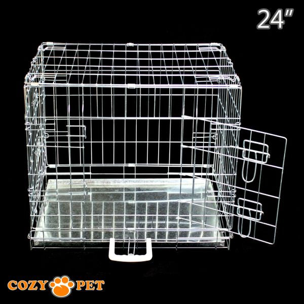 24" Cozy Pet Dog Cage in Silver DC24S - Customer Return 30% Discount.