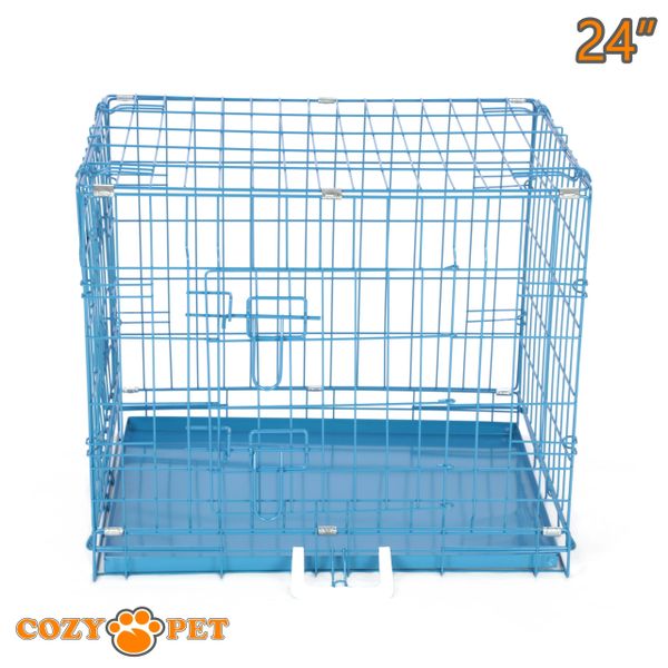 24" Cozy Pet Dog Cage in Blue DC24BL - Customer Return with 35% Discount