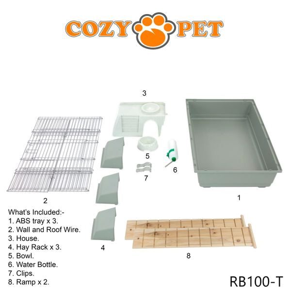 Rabbit Guinea Pig Indoor Cage 3-Tier by Cozy Pet 100cm for Rat, Chinchilla, Small Animals Hutch Model: RB100-T